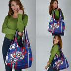 Western Bulldogs Grocery Bag Mascot Cartoon Football Illustration Style
