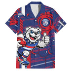 Western Bulldogs Hawaiian Shirt Mascot Cartoon Football Illustration Style