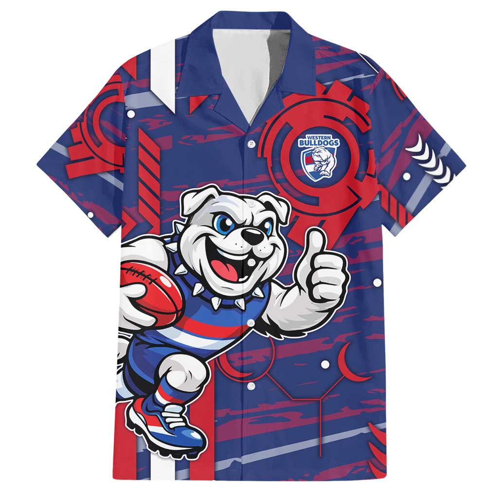 Western Bulldogs Hawaiian Shirt Mascot Cartoon Football Illustration Style