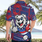 Western Bulldogs Hawaiian Shirt Mascot Cartoon Football Illustration Style
