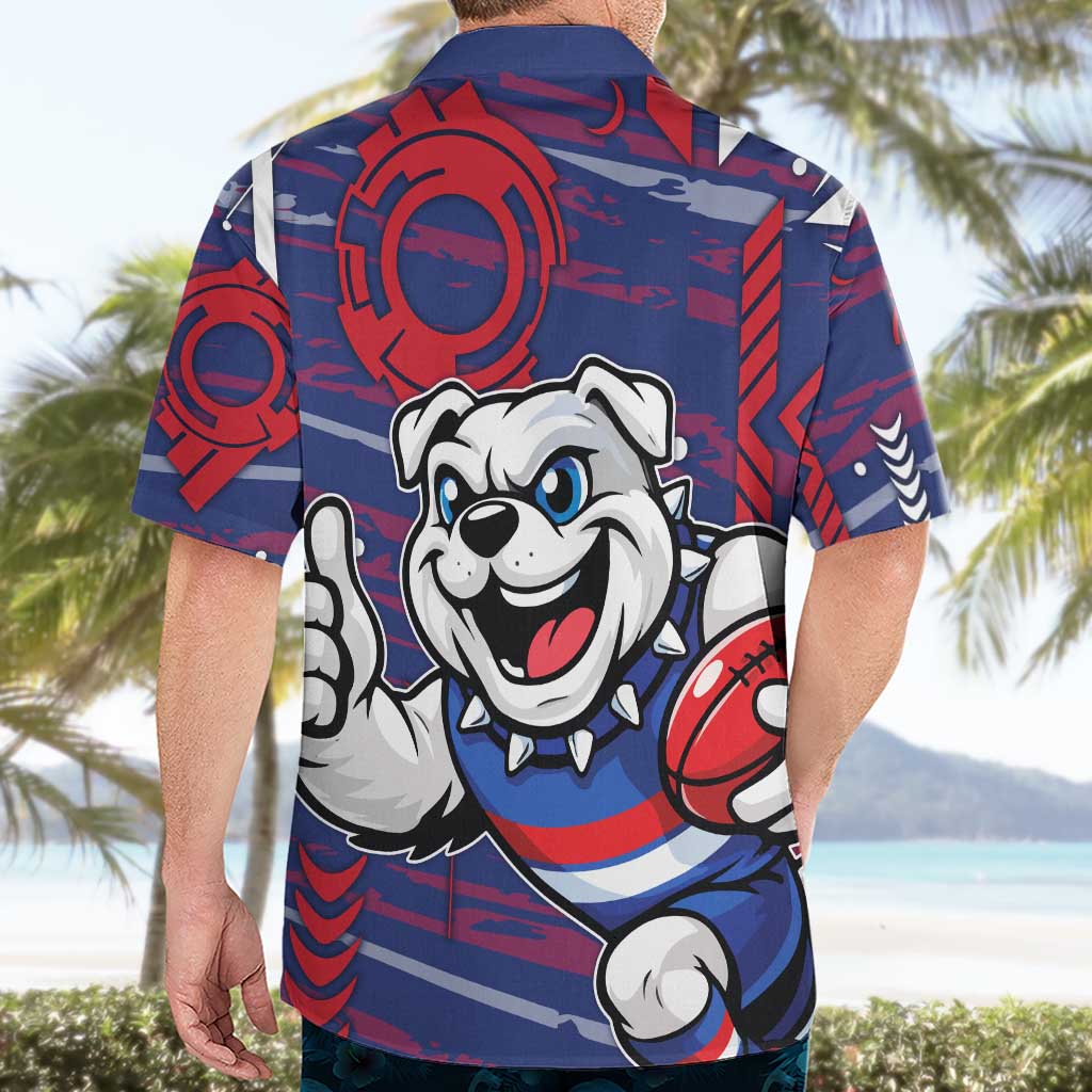 Western Bulldogs Hawaiian Shirt Mascot Cartoon Football Illustration Style