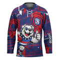 Western Bulldogs Hockey Jersey Mascot Cartoon Football Illustration Style