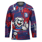 Western Bulldogs Hockey Jersey Mascot Cartoon Football Illustration Style