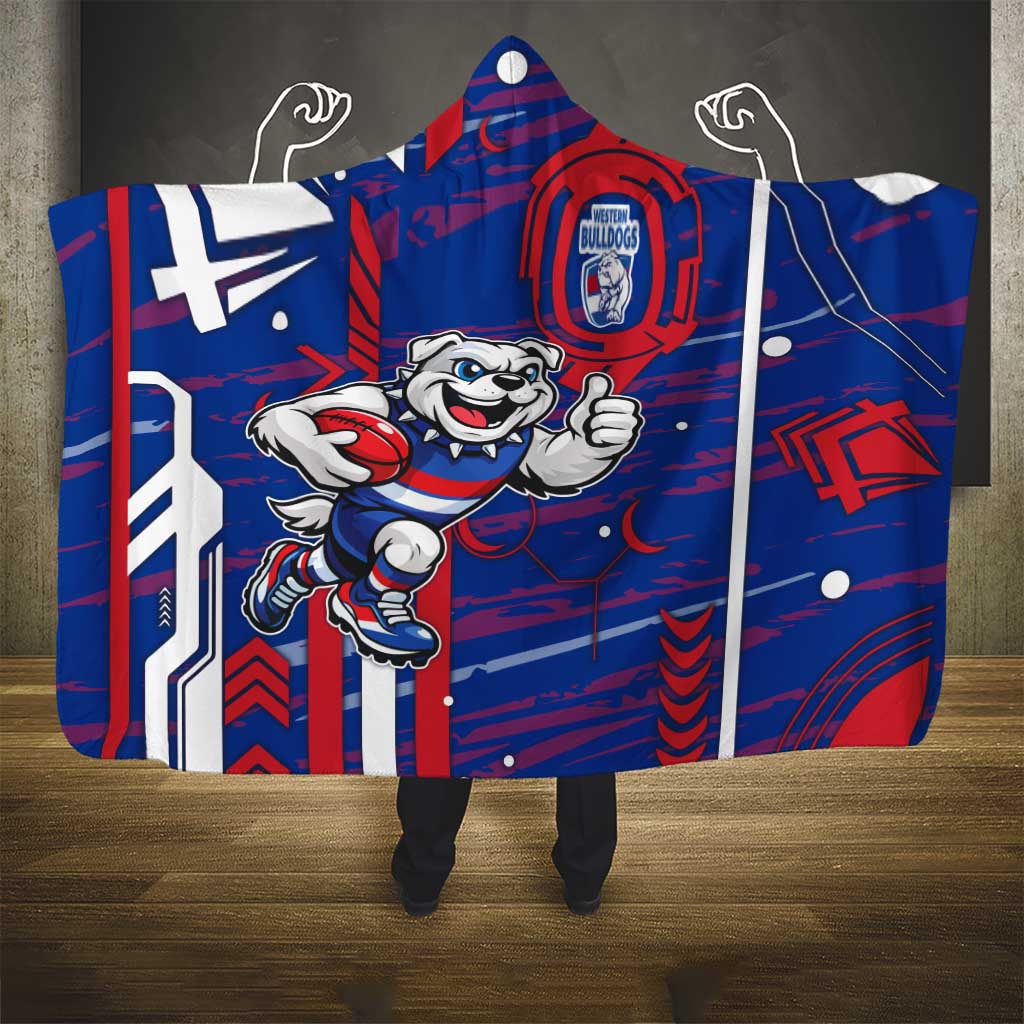 Western Bulldogs Hooded Blanket Mascot Cartoon Football Illustration Style