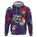 Western Bulldogs Hoodie Mascot Cartoon Football Illustration Style