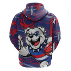 Western Bulldogs Hoodie Mascot Cartoon Football Illustration Style