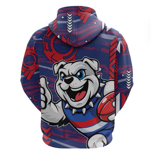 Western Bulldogs Hoodie Mascot Cartoon Football Illustration Style