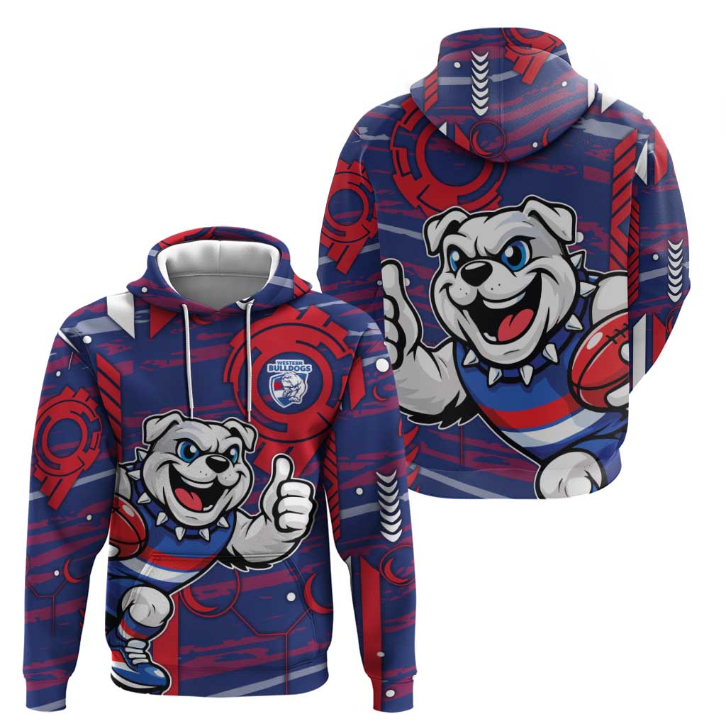 Western Bulldogs Hoodie Mascot Cartoon Football Illustration Style