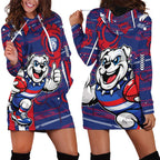 Western Bulldogs Hoodie Dress Mascot Cartoon Football Illustration Style