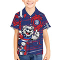 Western Bulldogs Kid Hawaiian Shirt Mascot Cartoon Football Illustration Style