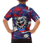 Western Bulldogs Kid Hawaiian Shirt Mascot Cartoon Football Illustration Style