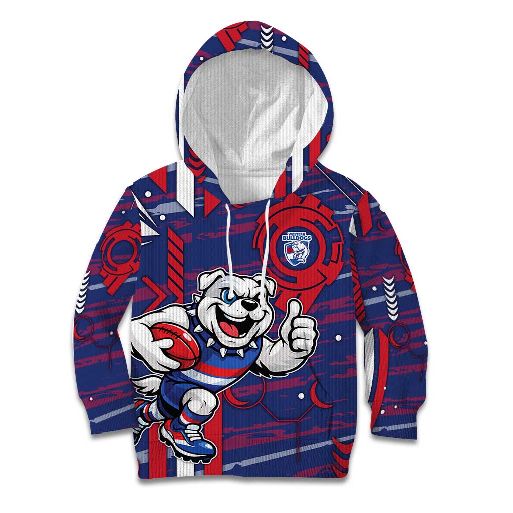 Western Bulldogs Kid Hoodie Mascot Cartoon Football Illustration Style