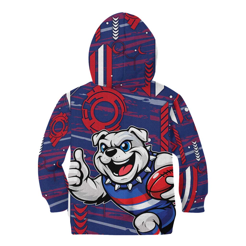 Western Bulldogs Kid Hoodie Mascot Cartoon Football Illustration Style