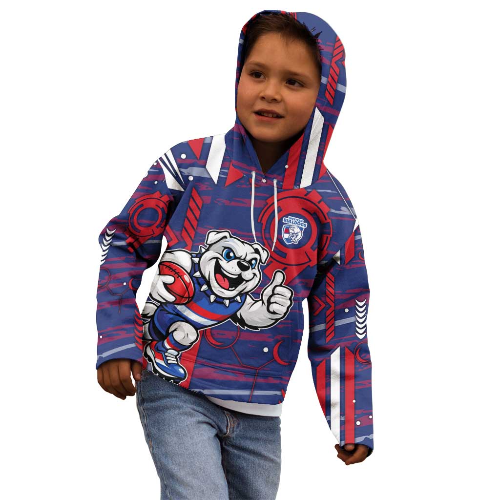 Western Bulldogs Kid Hoodie Mascot Cartoon Football Illustration Style