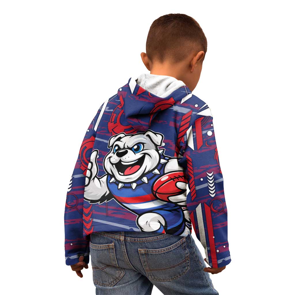 Western Bulldogs Kid Hoodie Mascot Cartoon Football Illustration Style