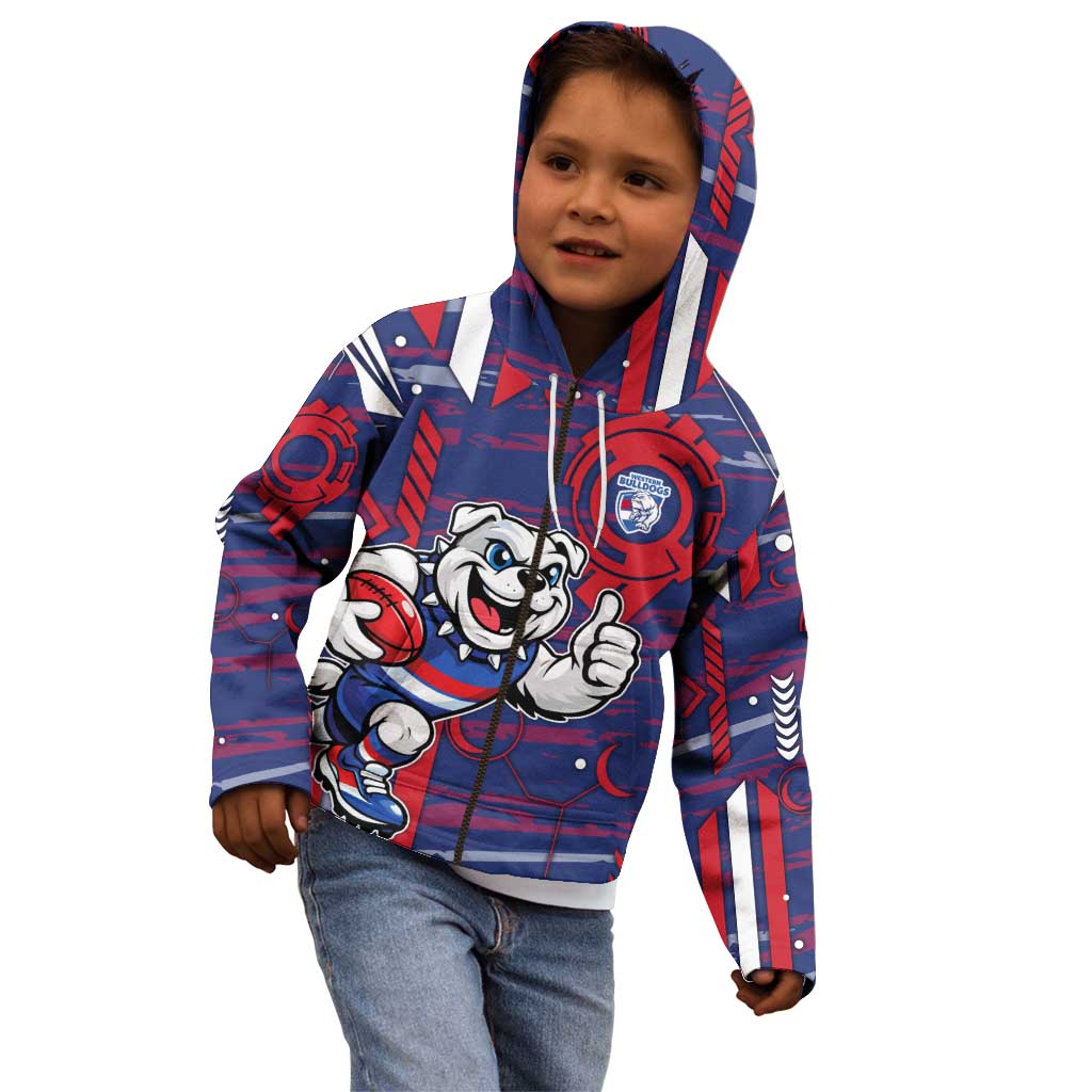 Western Bulldogs Kid Hoodie Mascot Cartoon Football Illustration Style