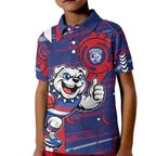 Western Bulldogs Kid Polo Shirt Mascot Cartoon Football Illustration Style