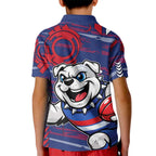 Western Bulldogs Kid Polo Shirt Mascot Cartoon Football Illustration Style