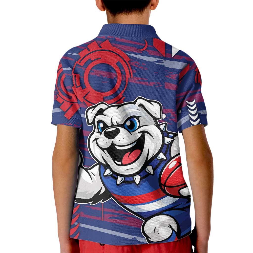 Western Bulldogs Kid Polo Shirt Mascot Cartoon Football Illustration Style