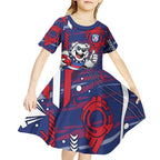 Western Bulldogs Kid Short Sleeve Dress Mascot Cartoon Football Illustration Style
