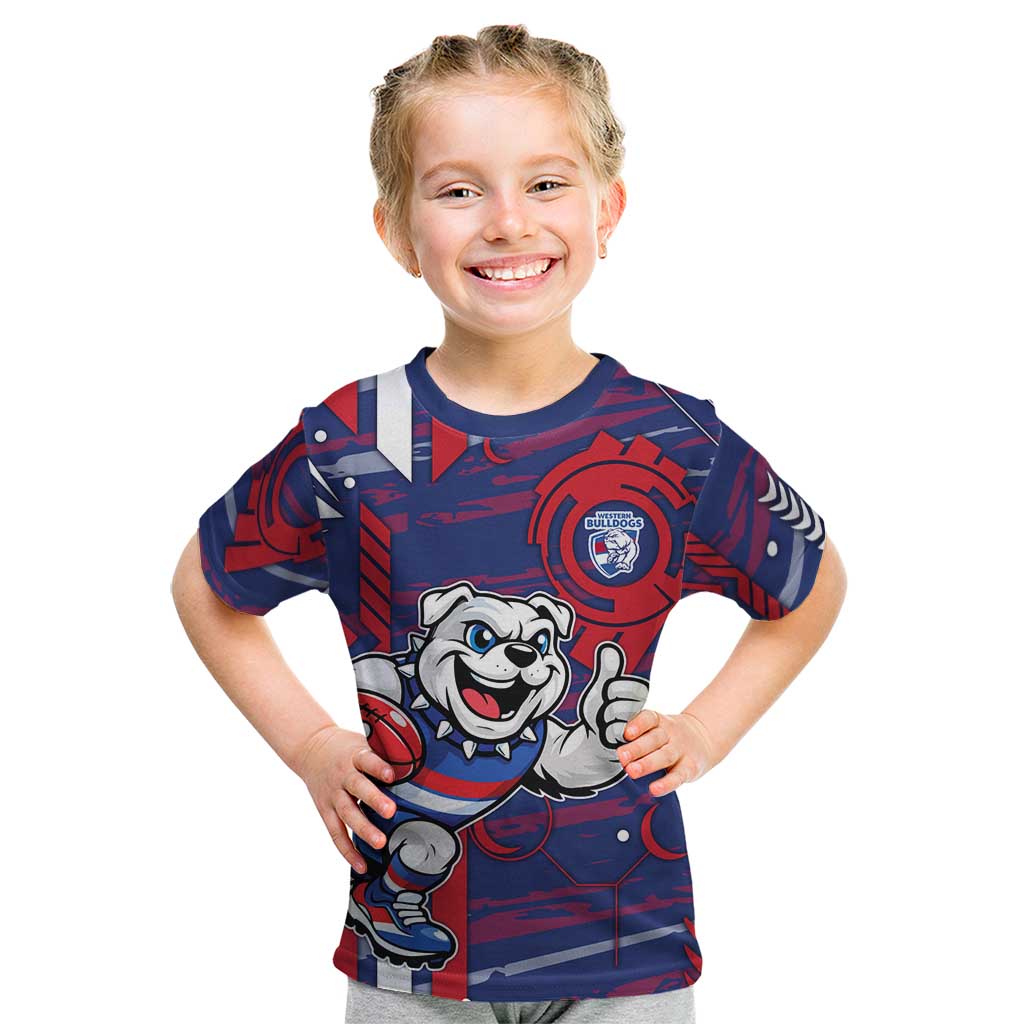 Western Bulldogs Kid T Shirt Mascot Cartoon Football Illustration Style