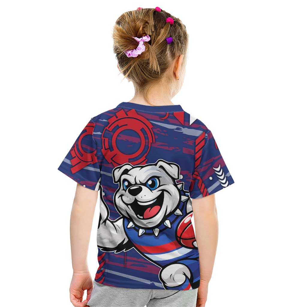 Western Bulldogs Kid T Shirt Mascot Cartoon Football Illustration Style