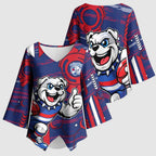 Western Bulldogs Kimono Sleeve Blouse Mascot Cartoon Football Illustration Style