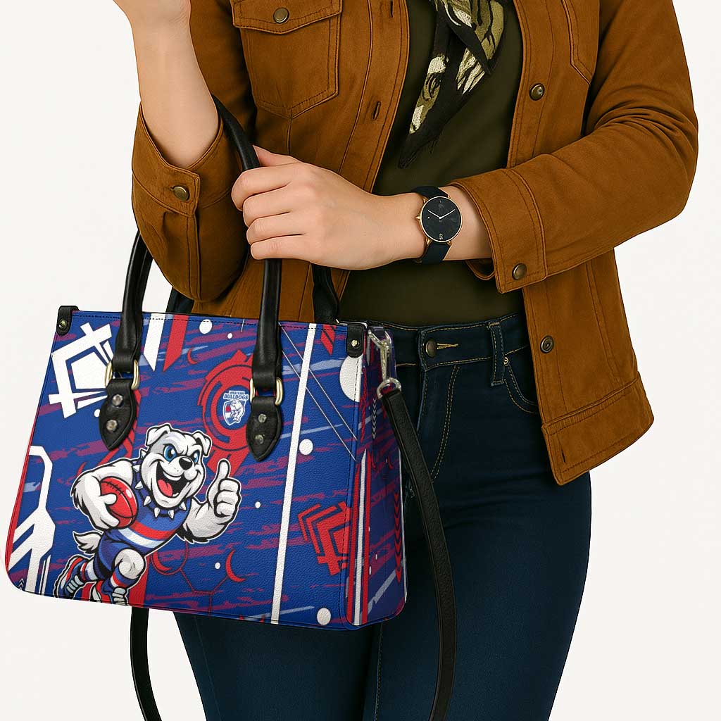 Western Bulldogs Leather Bag Mascot Cartoon Football Illustration Style