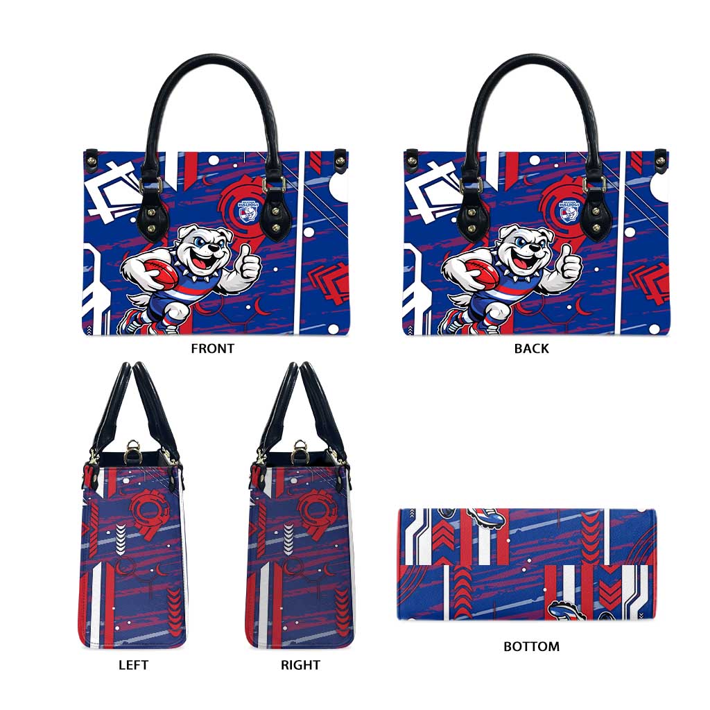 Western Bulldogs Leather Bag Mascot Cartoon Football Illustration Style