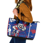 Western Bulldogs Leather Tote Bag Mascot Cartoon Football Illustration Style