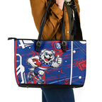 Western Bulldogs Leather Tote Bag Mascot Cartoon Football Illustration Style