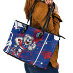 Western Bulldogs Leather Tote Bag Mascot Cartoon Football Illustration Style