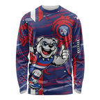 Western Bulldogs Long Sleeve Shirt Mascot Cartoon Football Illustration Style