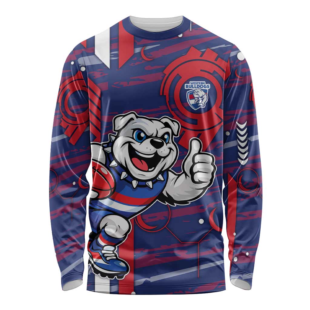 Western Bulldogs Long Sleeve Shirt Mascot Cartoon Football Illustration Style