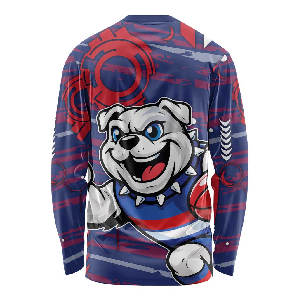 Western Bulldogs Long Sleeve Shirt Mascot Cartoon Football Illustration Style