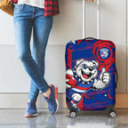 Western Bulldogs Luggage Cover Mascot Cartoon Football Illustration Style