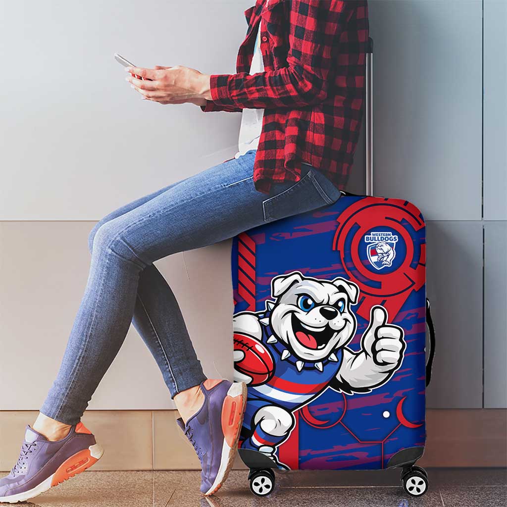 Western Bulldogs Luggage Cover Mascot Cartoon Football Illustration Style