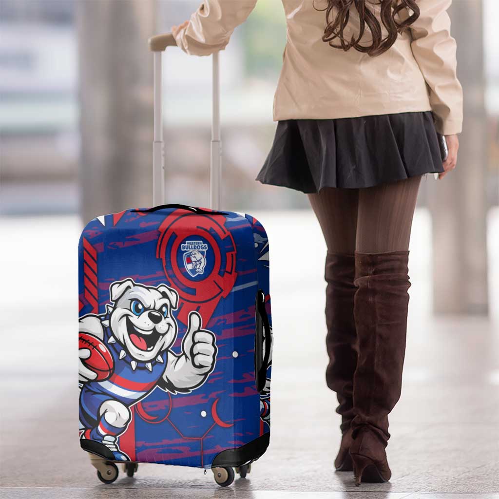 Western Bulldogs Luggage Cover Mascot Cartoon Football Illustration Style