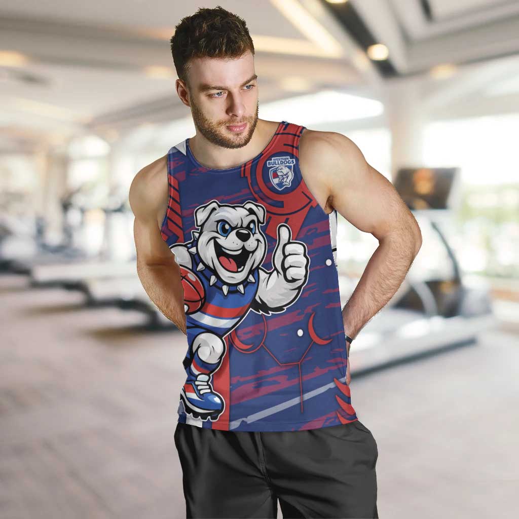 Western Bulldogs Men Tank Top Mascot Cartoon Football Illustration Style