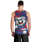 Western Bulldogs Men Tank Top Mascot Cartoon Football Illustration Style