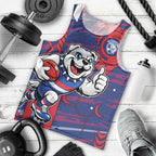 Western Bulldogs Men Tank Top Mascot Cartoon Football Illustration Style