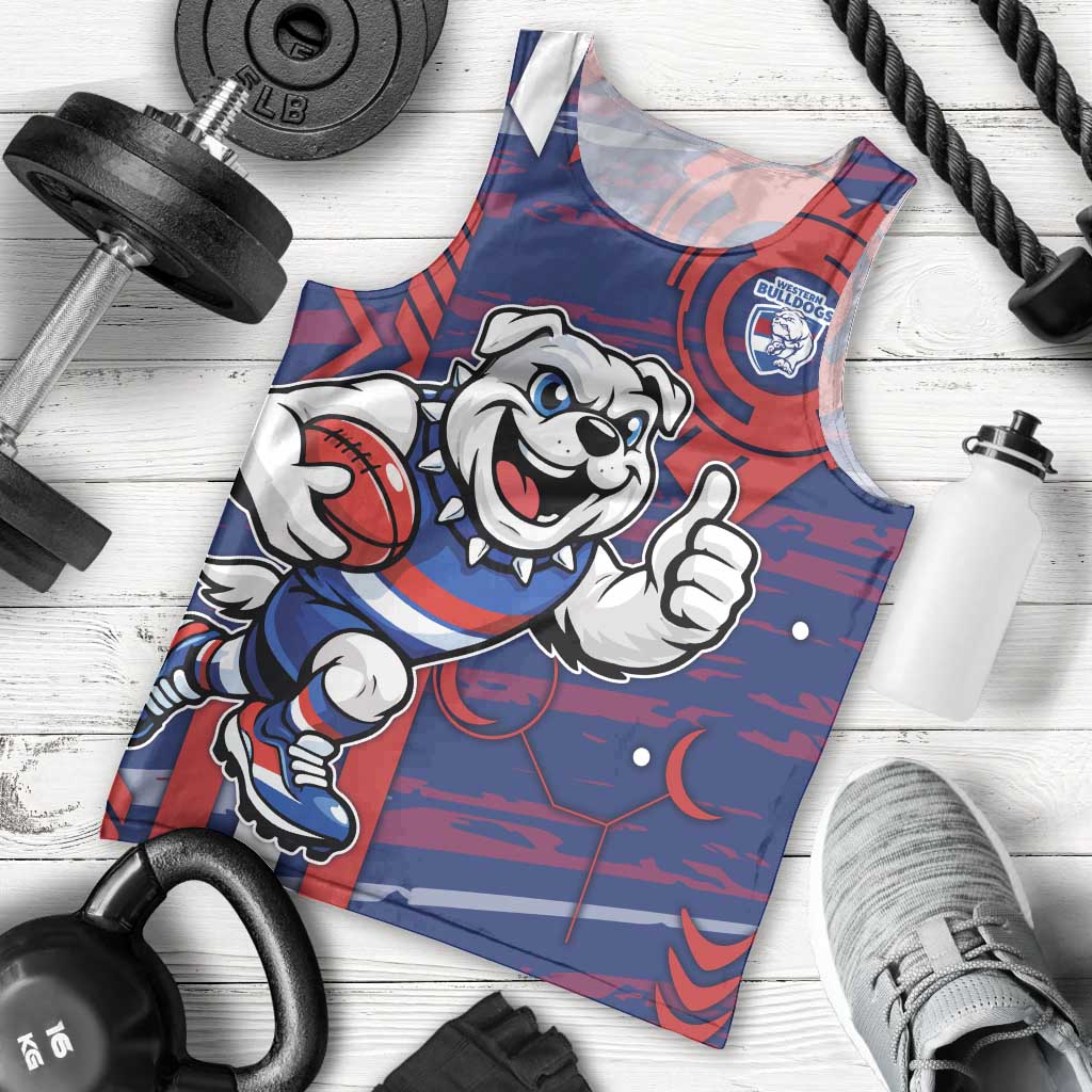 Western Bulldogs Men Tank Top Mascot Cartoon Football Illustration Style
