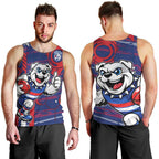 Western Bulldogs Men Tank Top Mascot Cartoon Football Illustration Style