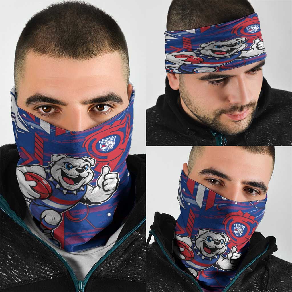 Western Bulldogs Neck Gaiter Mascot Cartoon Football Illustration Style
