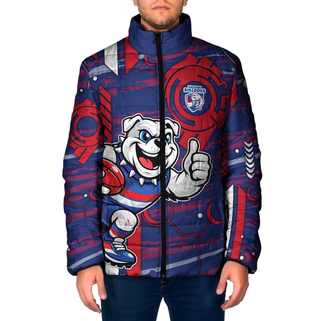Western Bulldogs Padded Jacket Mascot Cartoon Football Illustration Style