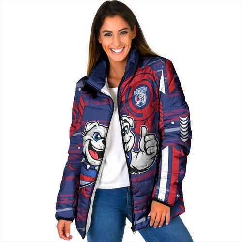 Western Bulldogs Padded Jacket Mascot Cartoon Football Illustration Style
