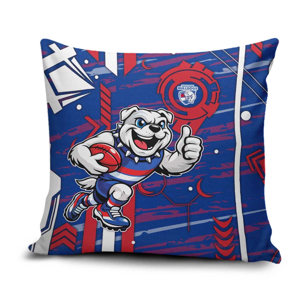Western Bulldogs Pillow Cover Mascot Cartoon Football Illustration Style