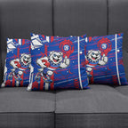 Western Bulldogs Pillow Cover Mascot Cartoon Football Illustration Style