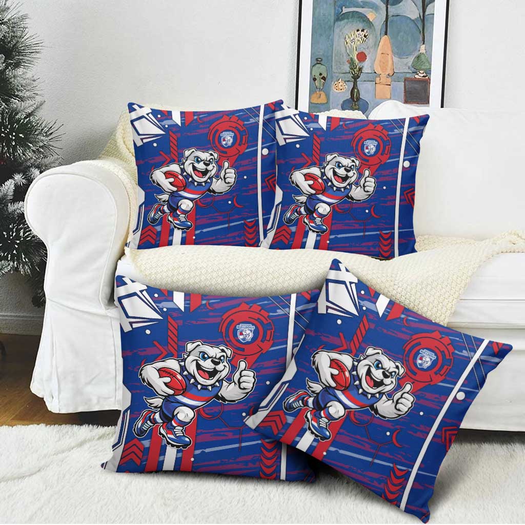 Western Bulldogs Pillow Cover Mascot Cartoon Football Illustration Style