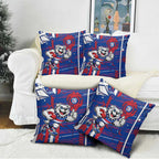 Western Bulldogs Pillow Cover Mascot Cartoon Football Illustration Style